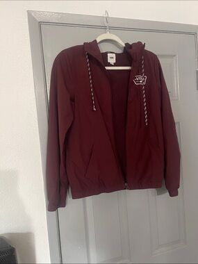 Vans Women's Maroon Hooded Windbreaker Jacket